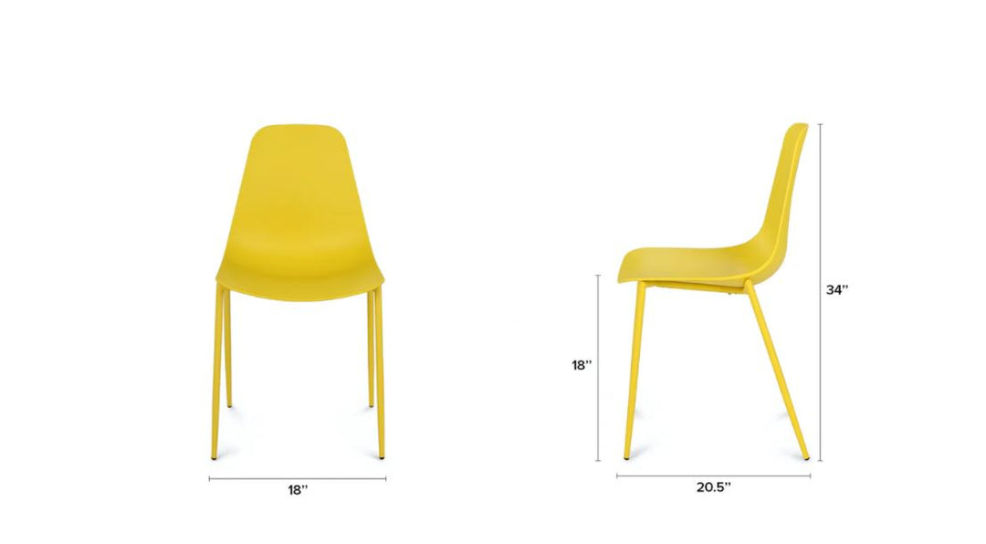 Svelti Daisy Yellow Dining Chair Set Of 2