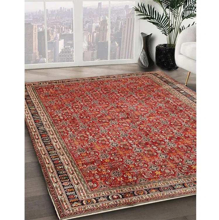 Machine Woven Red Rug