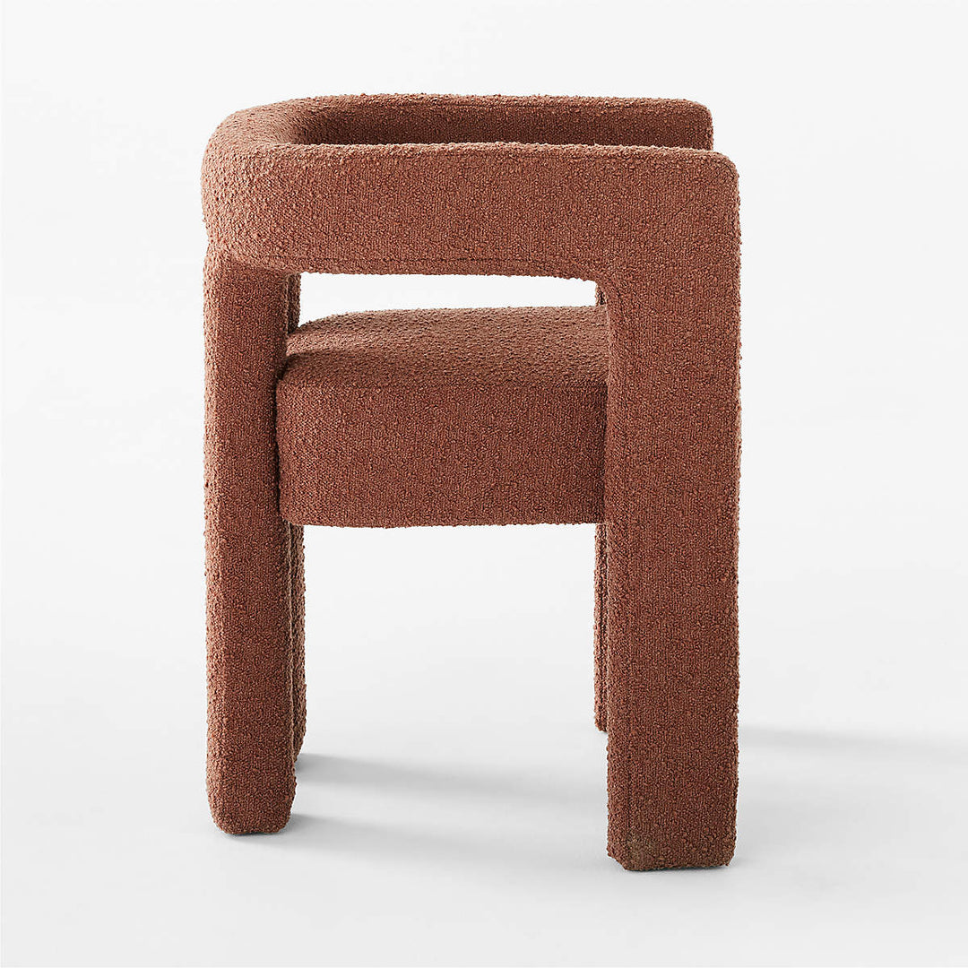 STATURE BURNT SIENNA BOUCLE DINING ARMCHAIR