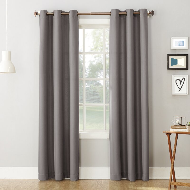 Matson Solid Semi-Sheer Grommet Single Curtain Panel-95"