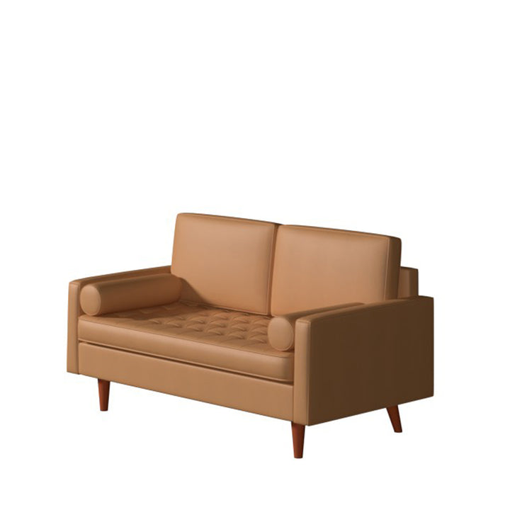 George Oliver Leather Square Arm Loveseat