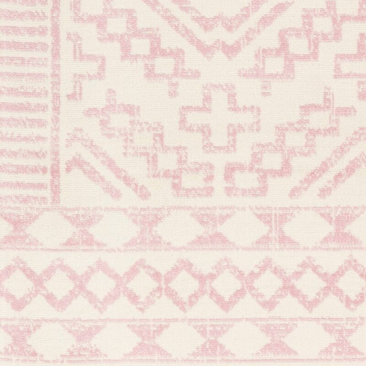 Rectangle Aleman Oriental Pale Pink Cream Area Rug 6'7"x9'
