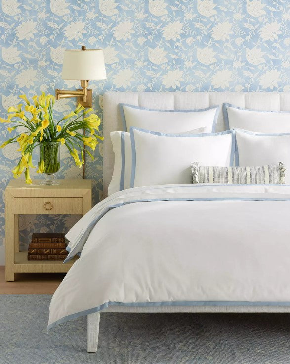 Border Frame Sateen Sham_Coastal Blue