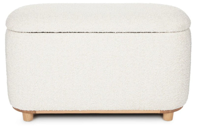 Maribo Ivory Bouclé 32" Storage Ottoman