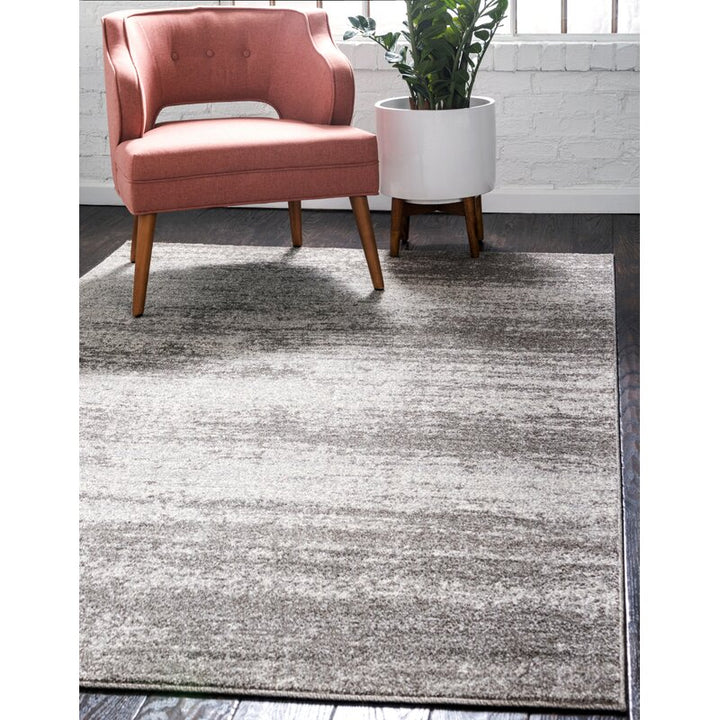Croslin Abstract Light Gray Area Rug-9'x12'