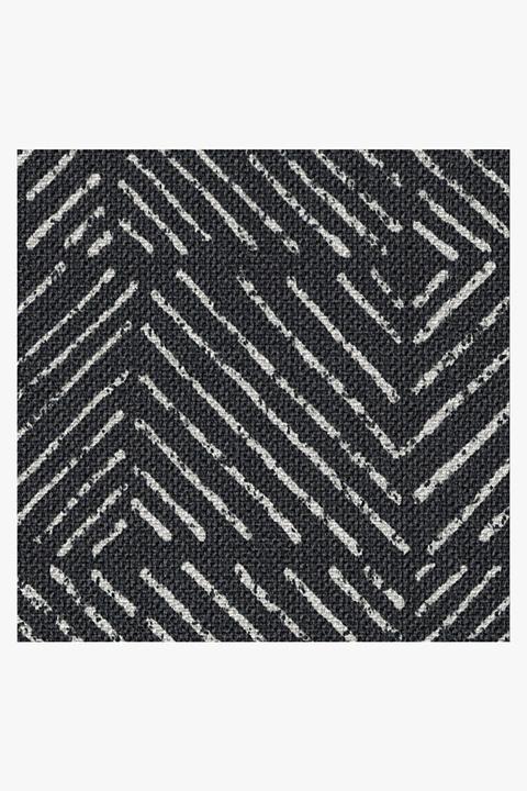 Outdoor Parquet Black Rug-2.5'x10'