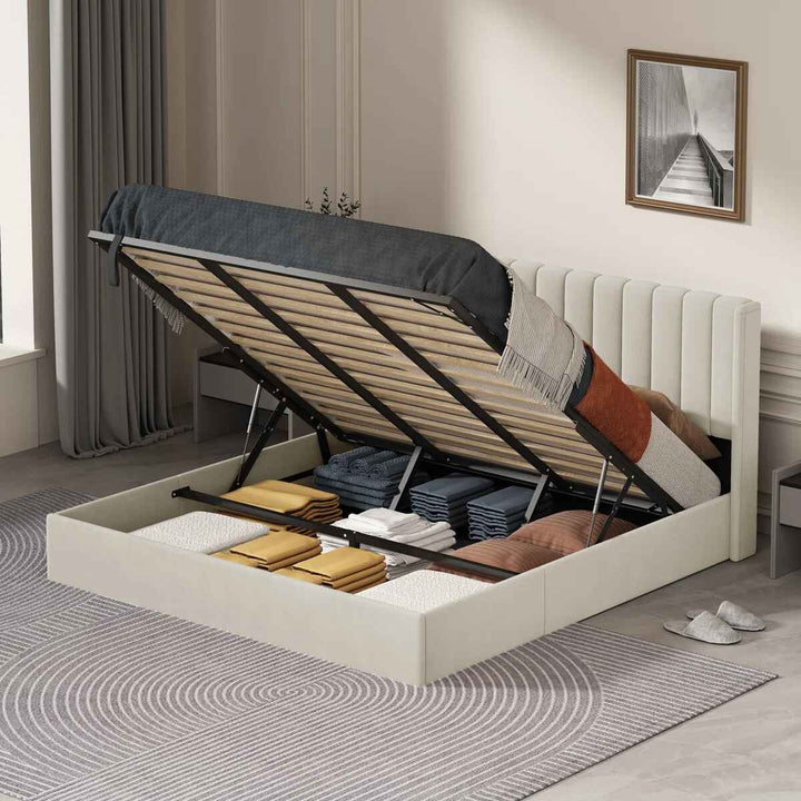 Daizia Lift Up Storage Platform Bed King