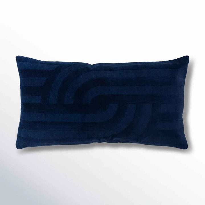 Terrah Embroidered Cotton Lumbar Throw Pillow-14"x26"