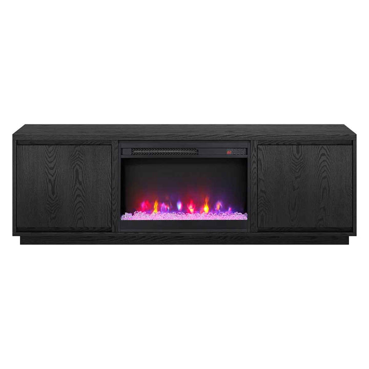 Nieshia Rectangular TV Stand Crystal Fireplace