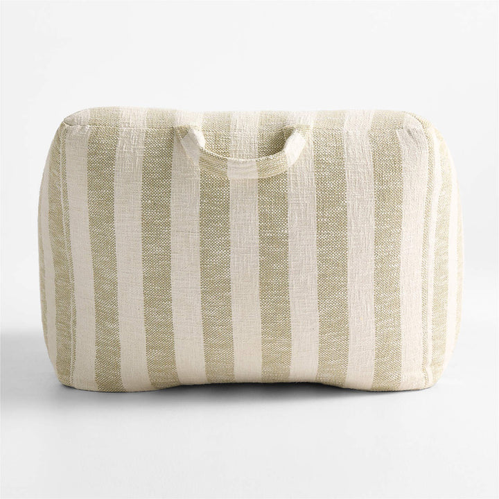 Moss Green Striped Kids Lounge Chair