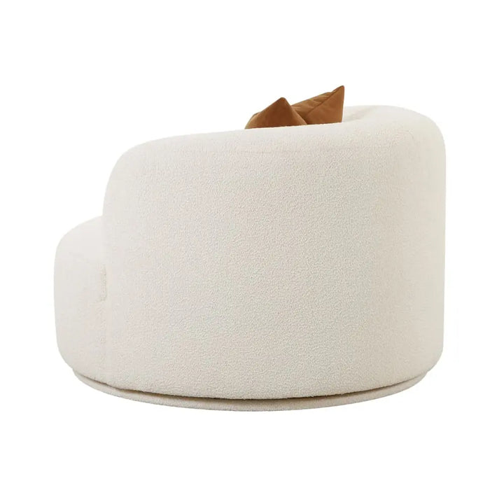 Clif Boucle Swivel Chair - Ivory
