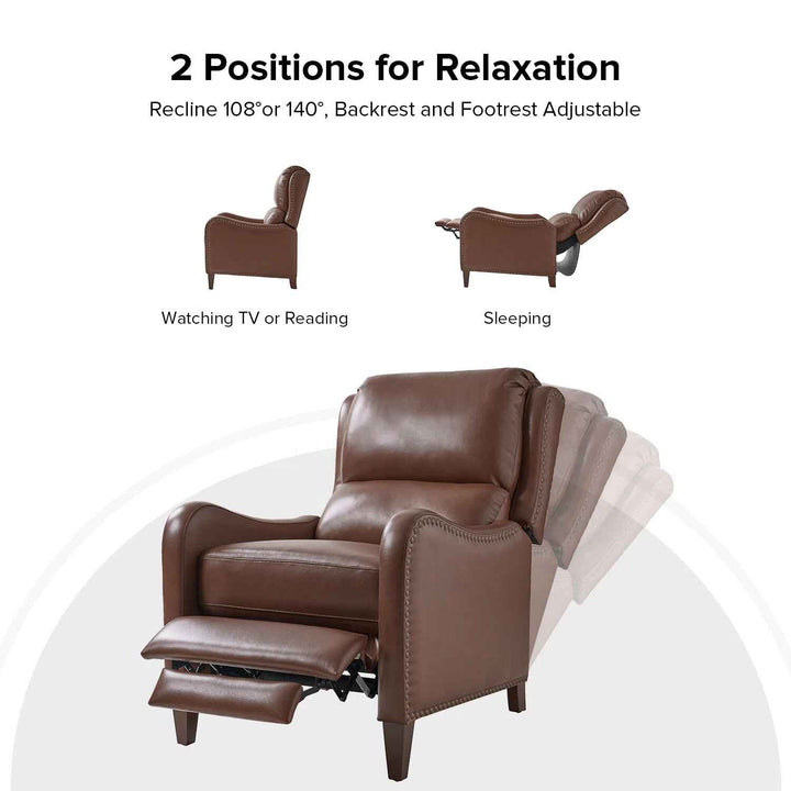 Beecher Genuine Leather Club Recliner-Set of 2