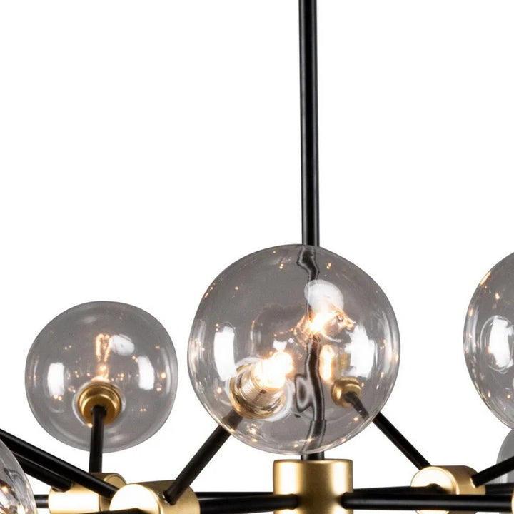 20 Light Two Tone Glass And Metal Chandelier