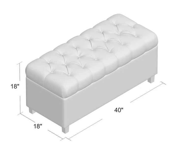 Crysania Polyester Upholstered Storage Bench