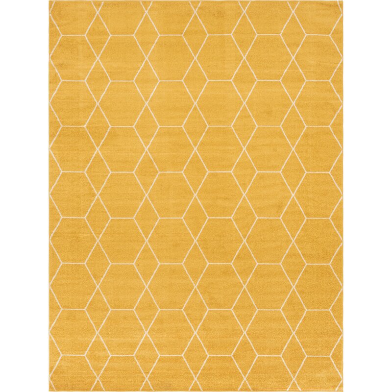 Elborough Geometric Yellow Area Rug-10'x13'
