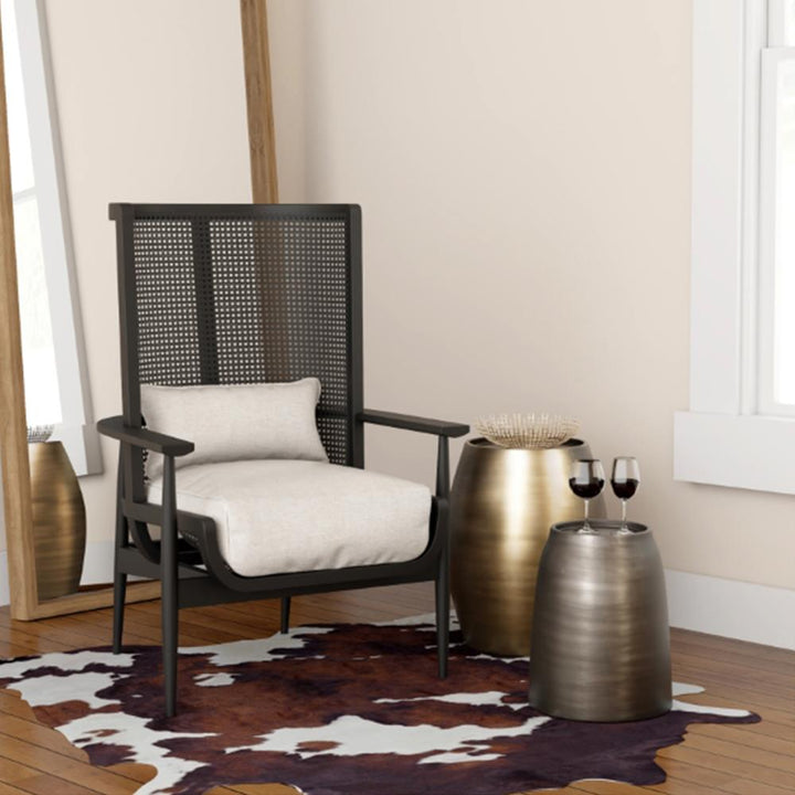 Zelda Industrial Loft Antique Brass Mild Steel Barrel Side Table