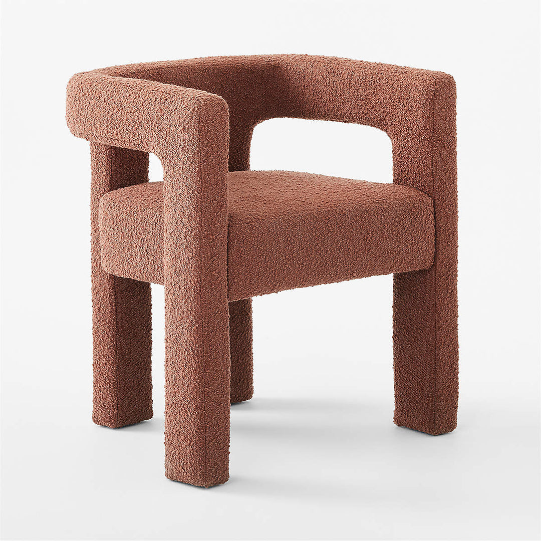 STATURE BURNT SIENNA BOUCLE DINING ARMCHAIR