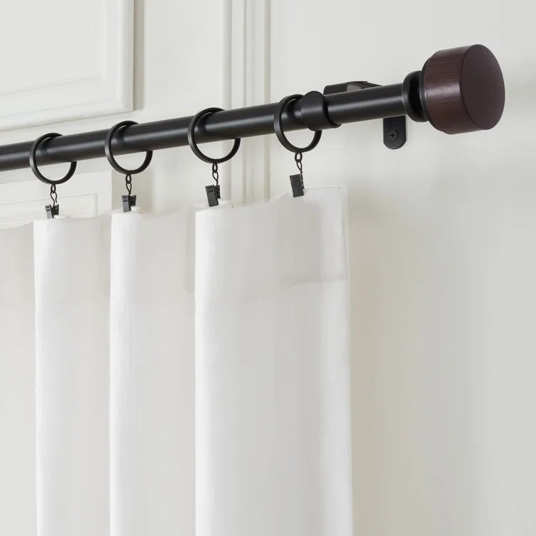 Curtain Rod Set with Modern Doorknob 72"-144"