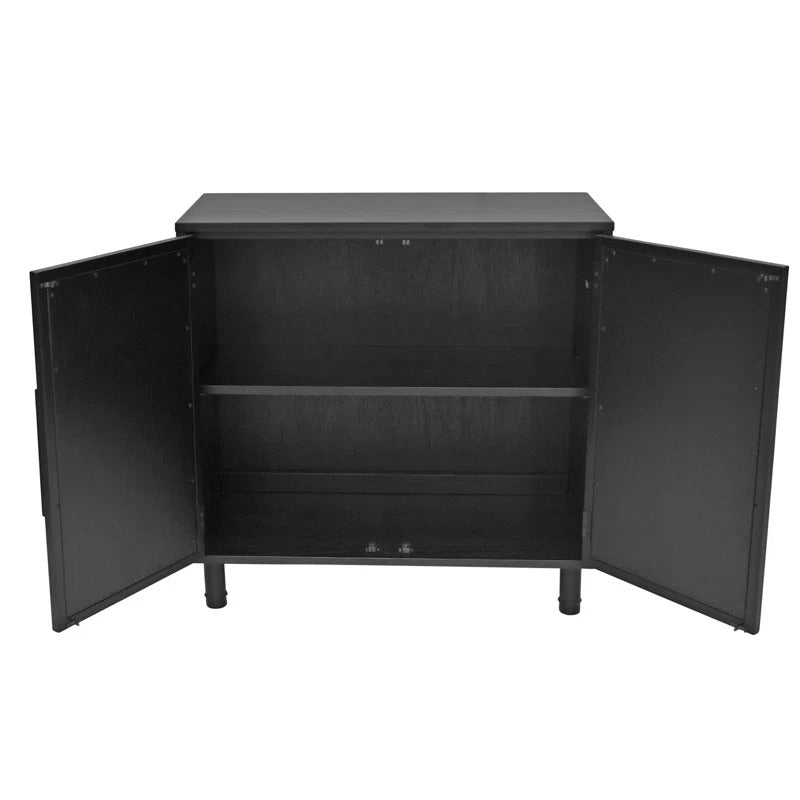 Delancey 2 Door Rattan Accent Cabinet