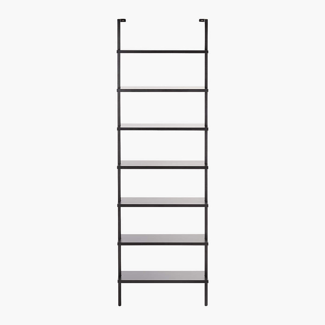 Stairway Black Metal Wall Mount Bookshelf 96''