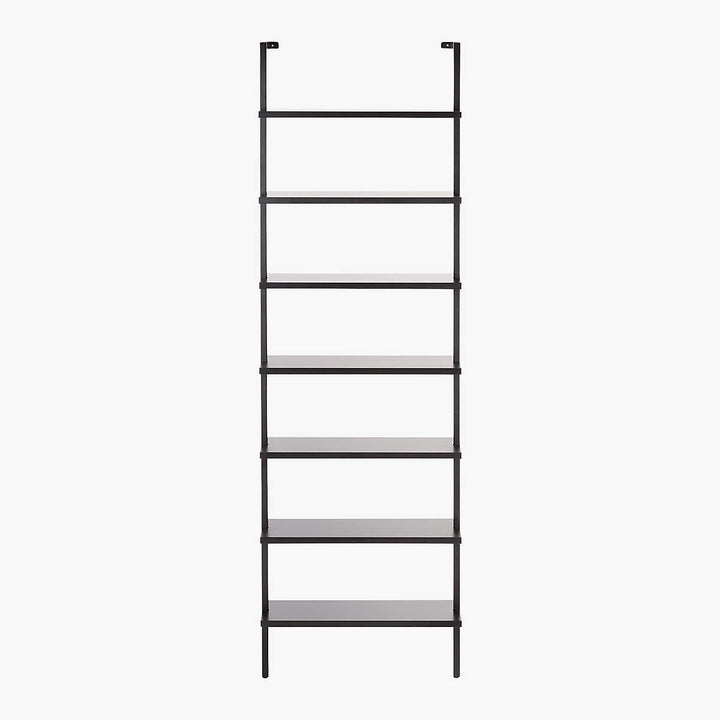 Stairway Black Metal Wall Mount Bookshelf 96''