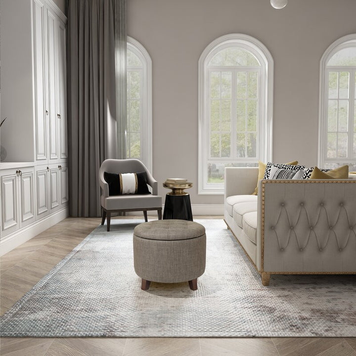 Dollard Round Button Tufted Storage Ottoman