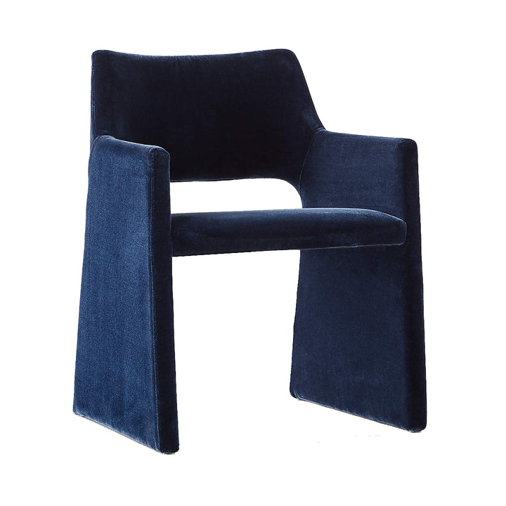 FOLEY FAUX MOHAIR NAVY DINING CHAIR