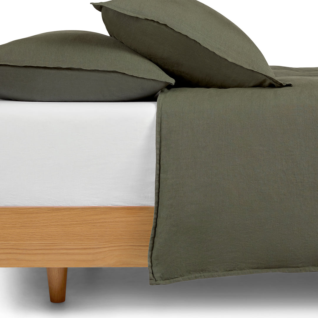 Alto Linen Green Duvet Cover-King