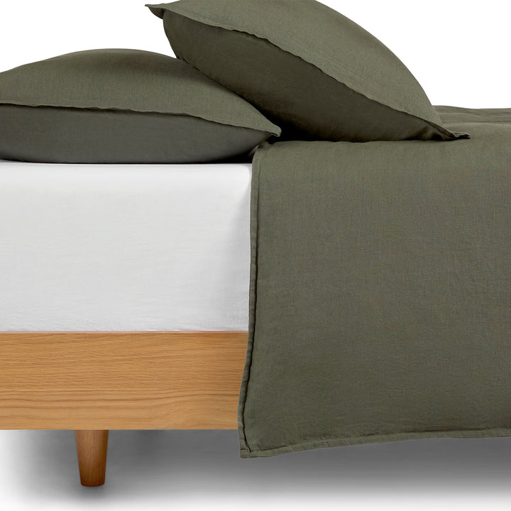 Alto Linen Green Duvet Cover-King