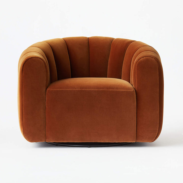 Fitz Russet Velvet Swivel Chair