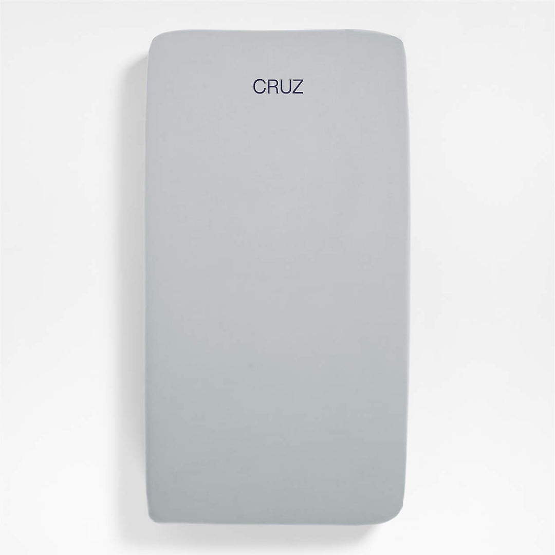 Supersoft Mist Blue Organic Cotton Gauze Baby Crib Fitted Sheet