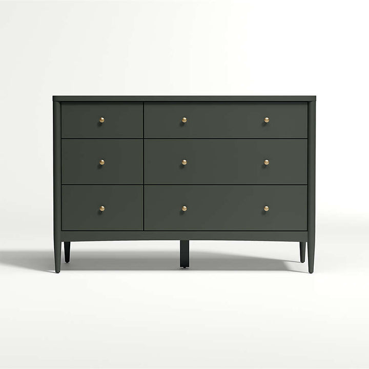 Hampshire Olive Green 6-Drawer Kids Dresser
