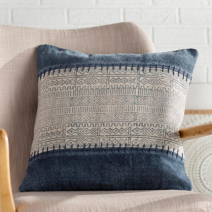 Friedman Cotton Indoor Geometric Square Throw Pillow With Insert