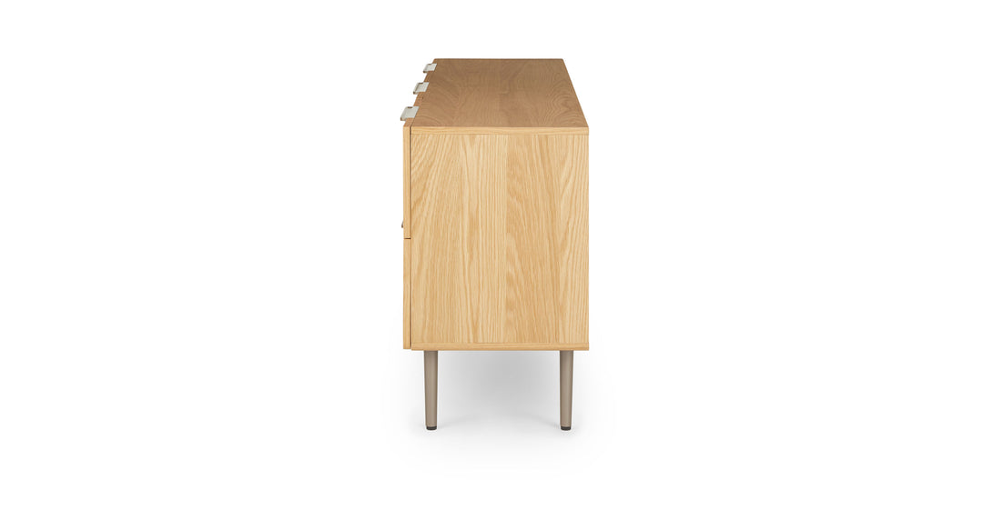 Nera Oak 6 Drawer Low Double Dresser
