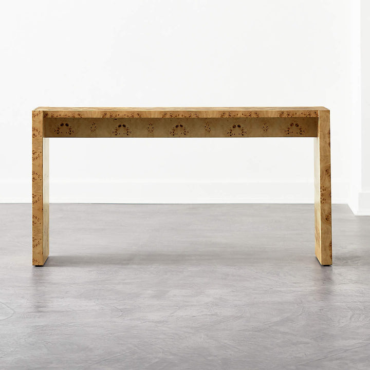 NicheI Burl Wood Console Table