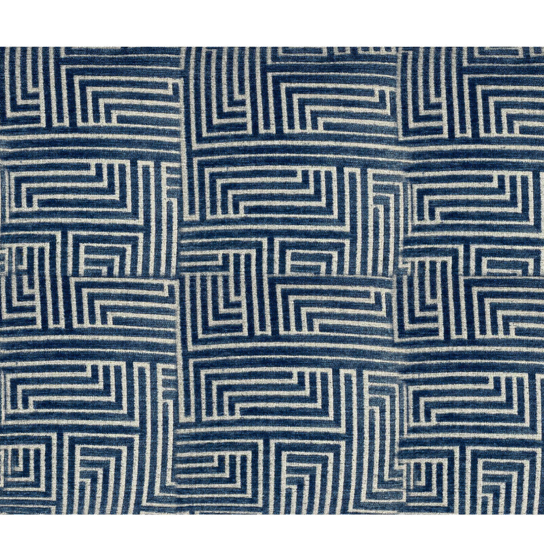 Blue Maze Geometric Reversible Throw Pillow-18"x18"