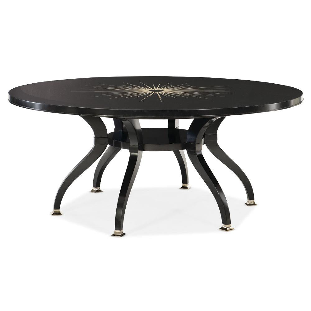 Caracole Total Eclipse Modern Black Wood Round Dining Table