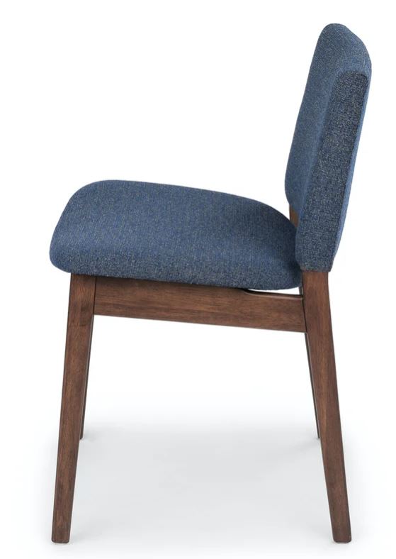 Nosh Denim Blue Walnut Dining Chair Set Of 2