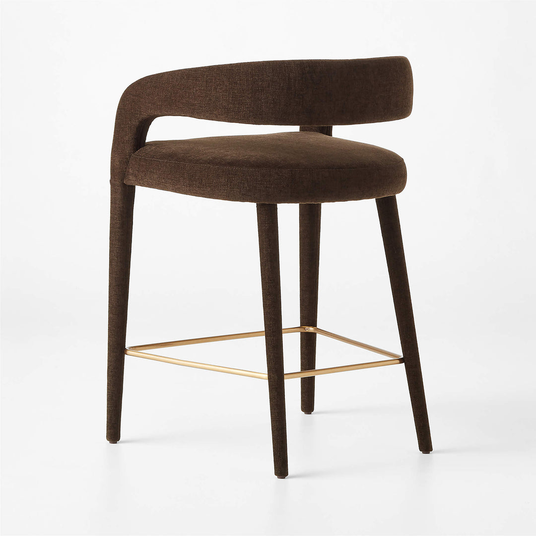 Lisette Brown Performance Fabric Counter Stool