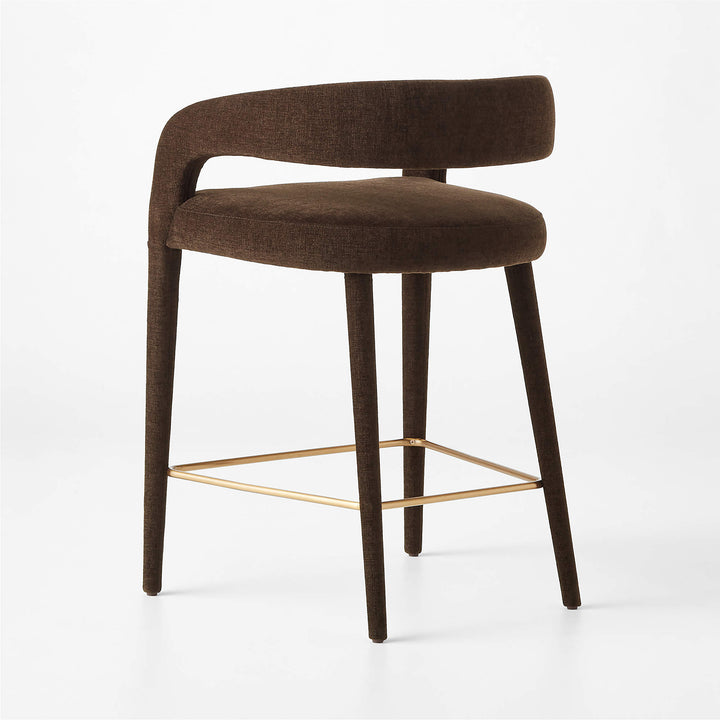 Lisette Brown Performance Fabric Counter Stool