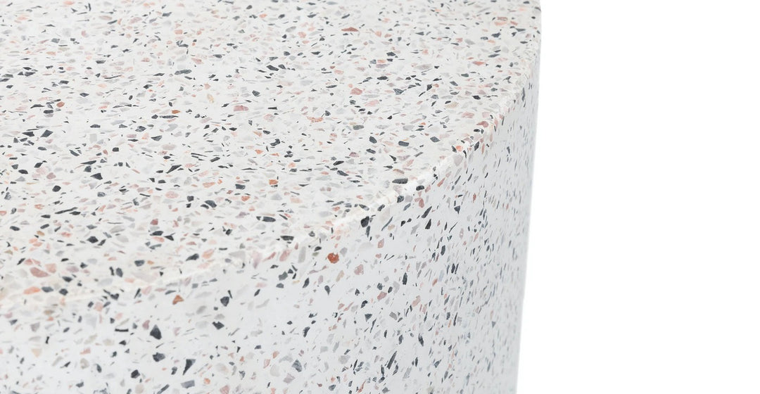 Solina white terrazzo stool