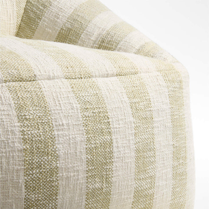 Moss Green Striped Kids Lounge Chair