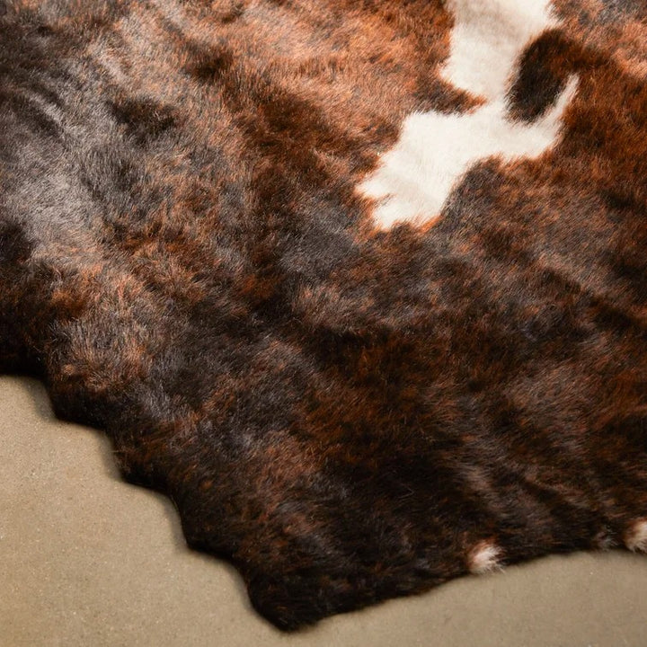 Hensen Faux Cowhide Brown Area Rug-3'10"x5'