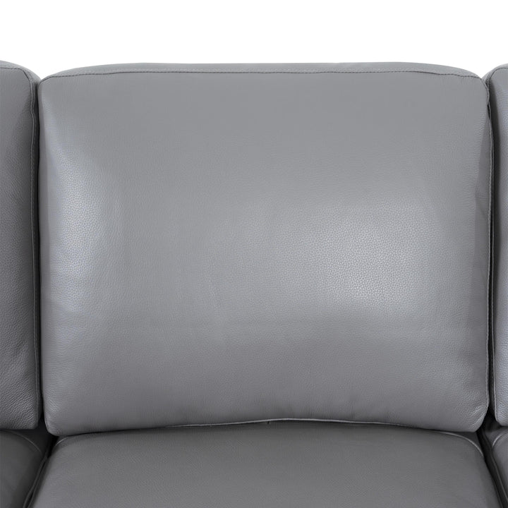 Ajmy Genuine Leather Square Arm Sofa