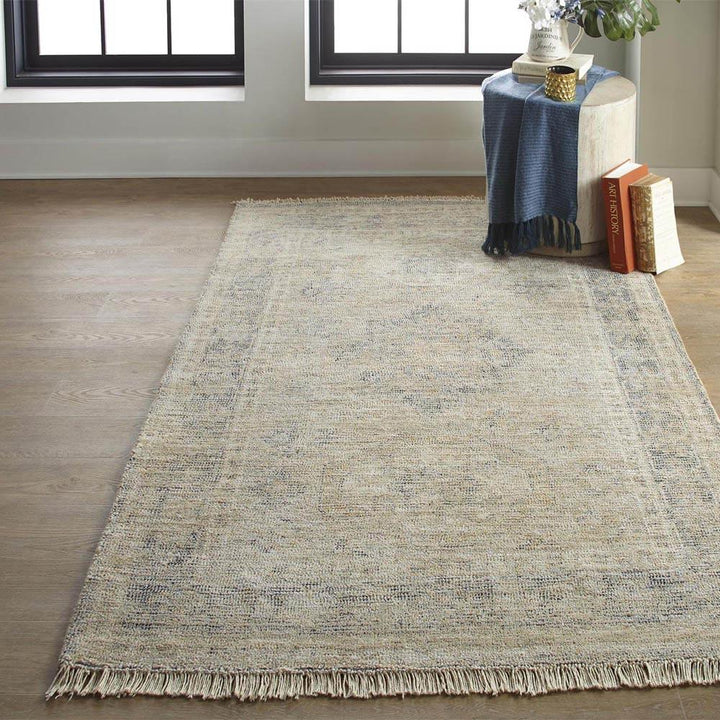 Lily Global Bazaar Brown Wool Geometric Patterned Rug 9'x12'