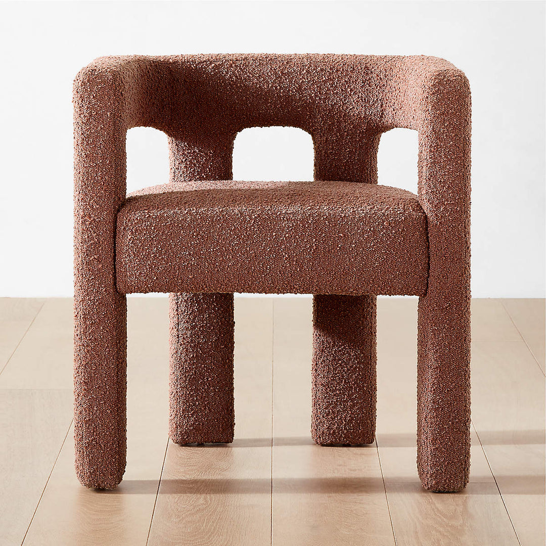 STATURE BURNT SIENNA BOUCLE DINING ARMCHAIR