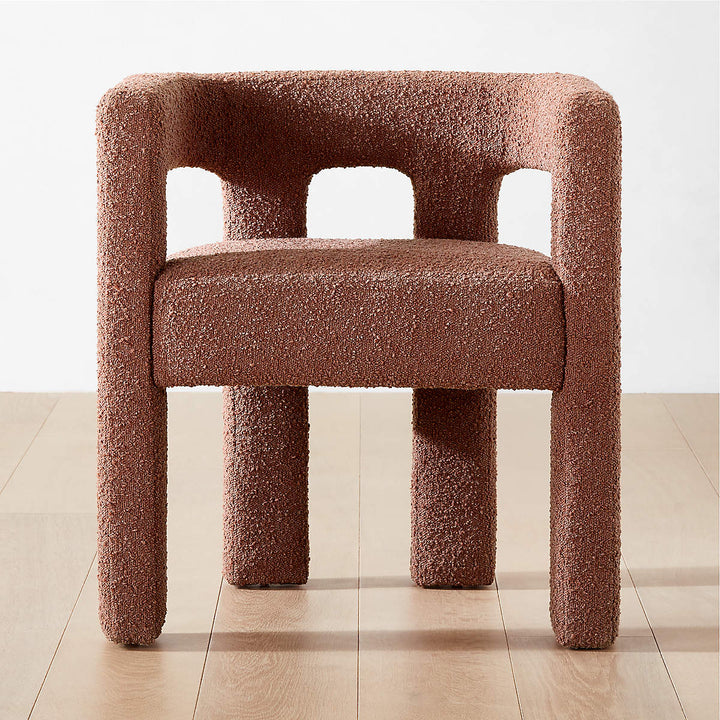 STATURE BURNT SIENNA BOUCLE DINING ARMCHAIR