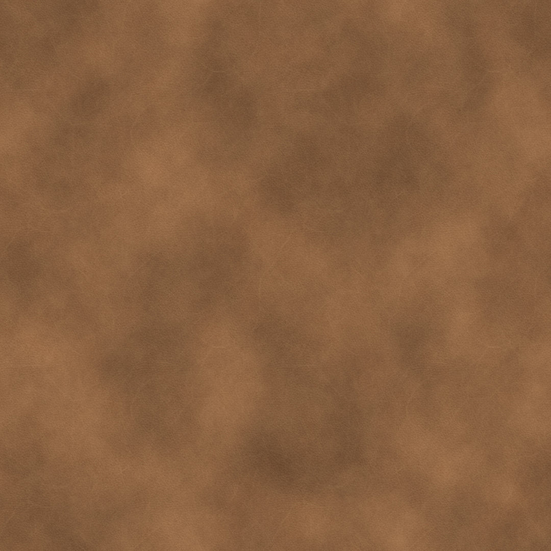 Genuine Leather Round Floral Pouf Ottoman