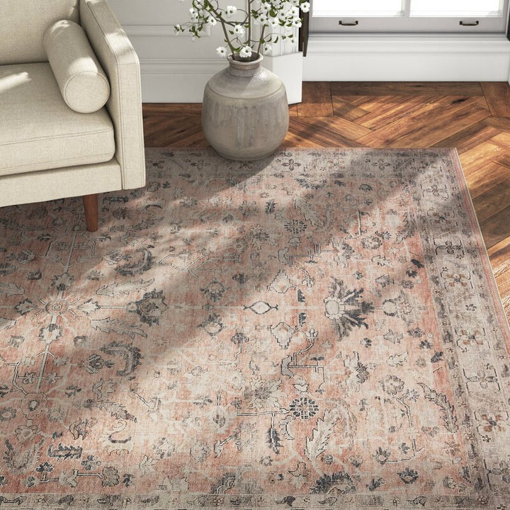 Jacques Oriental Dark Blush Area Rug-7'6"x9'6"