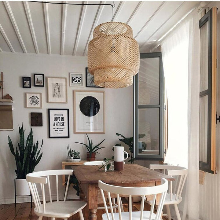 Bamboo Pendant Light Home Decor Lampshade